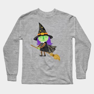 Cute Halloween Witch Long Sleeve T-Shirt